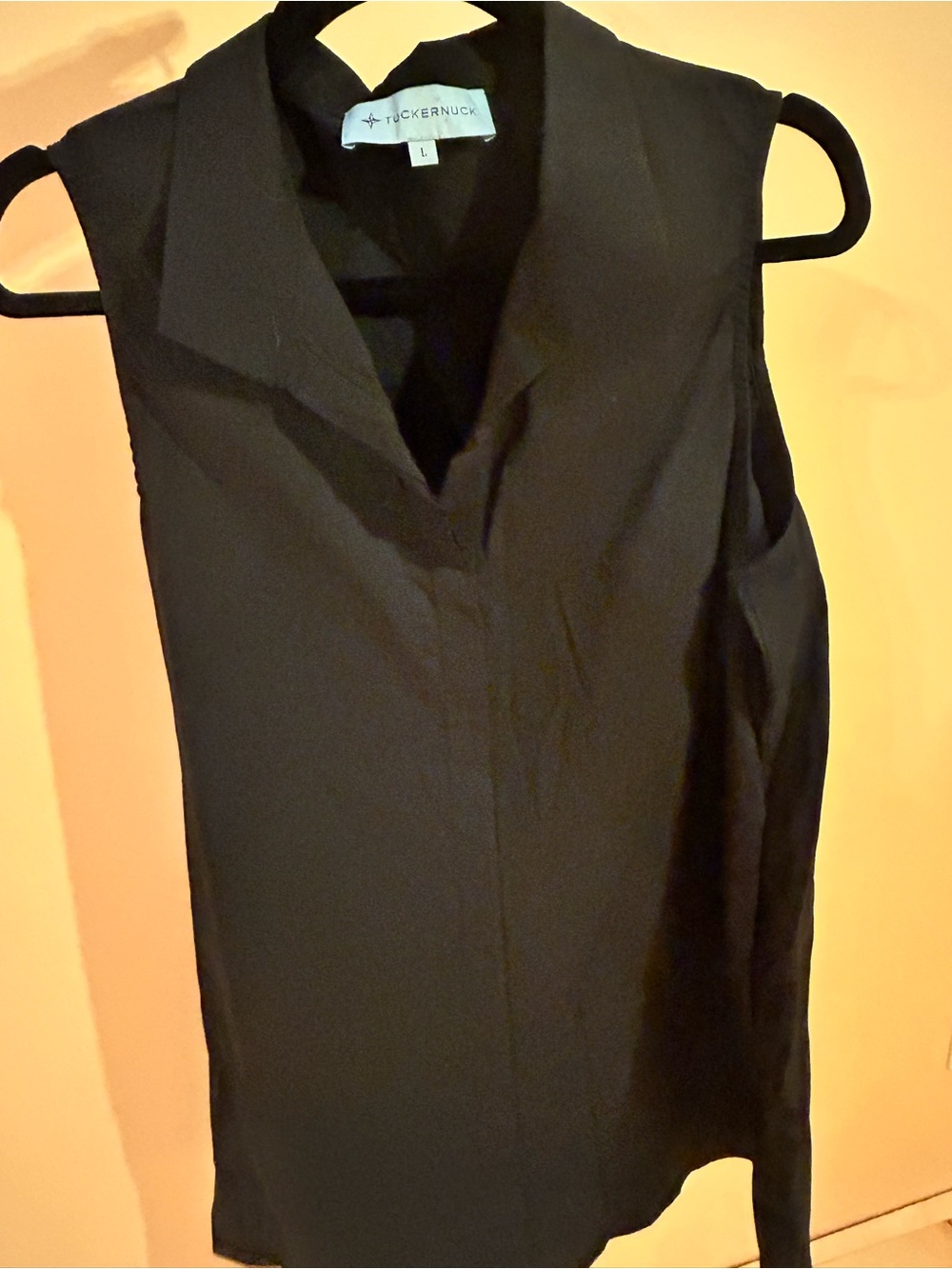 Tuckernuck Sleeveless Black V-Neck shirt dress